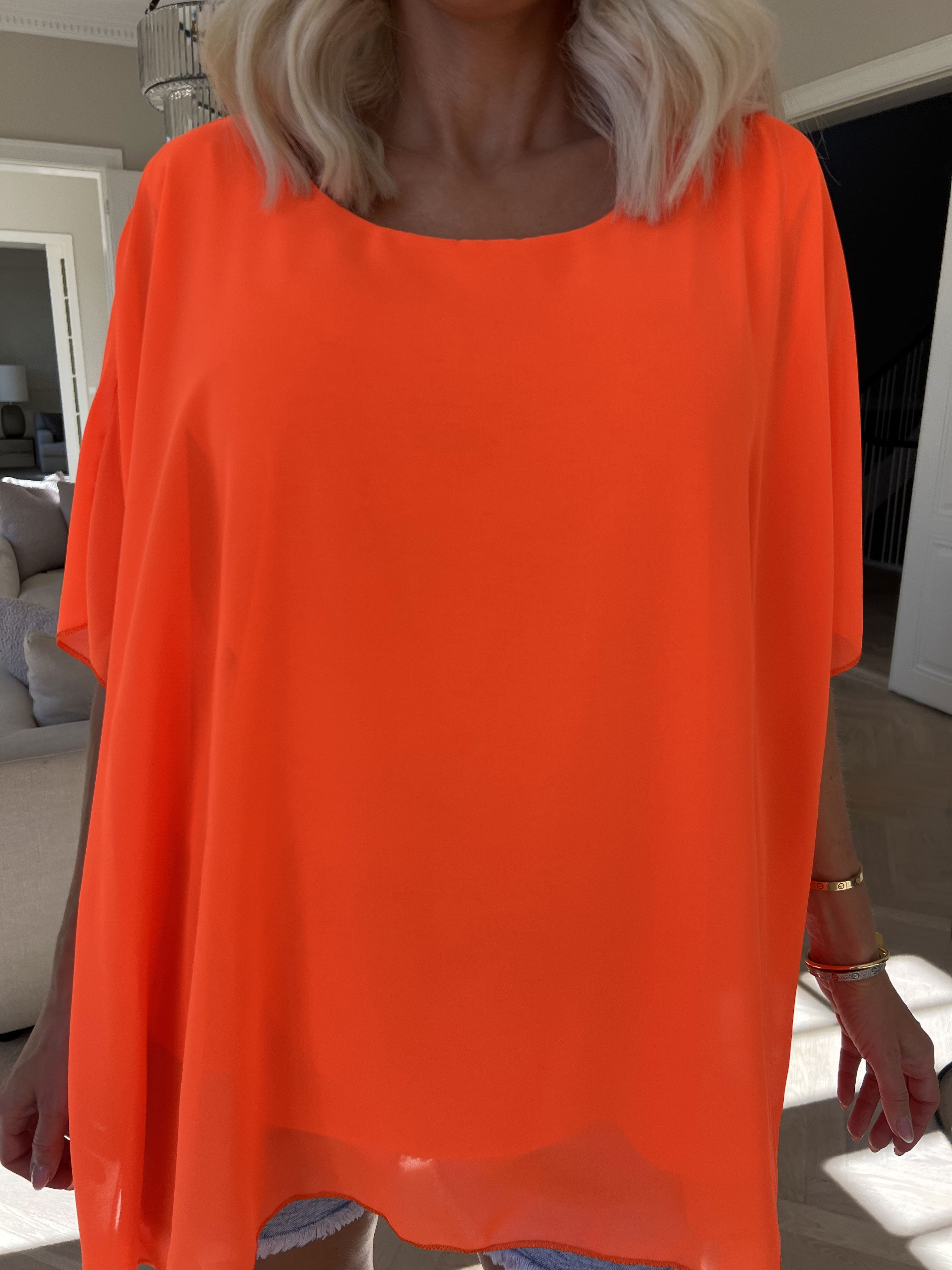 Mirabella Plain Shirt - Sød tunika med løst chiffonlag